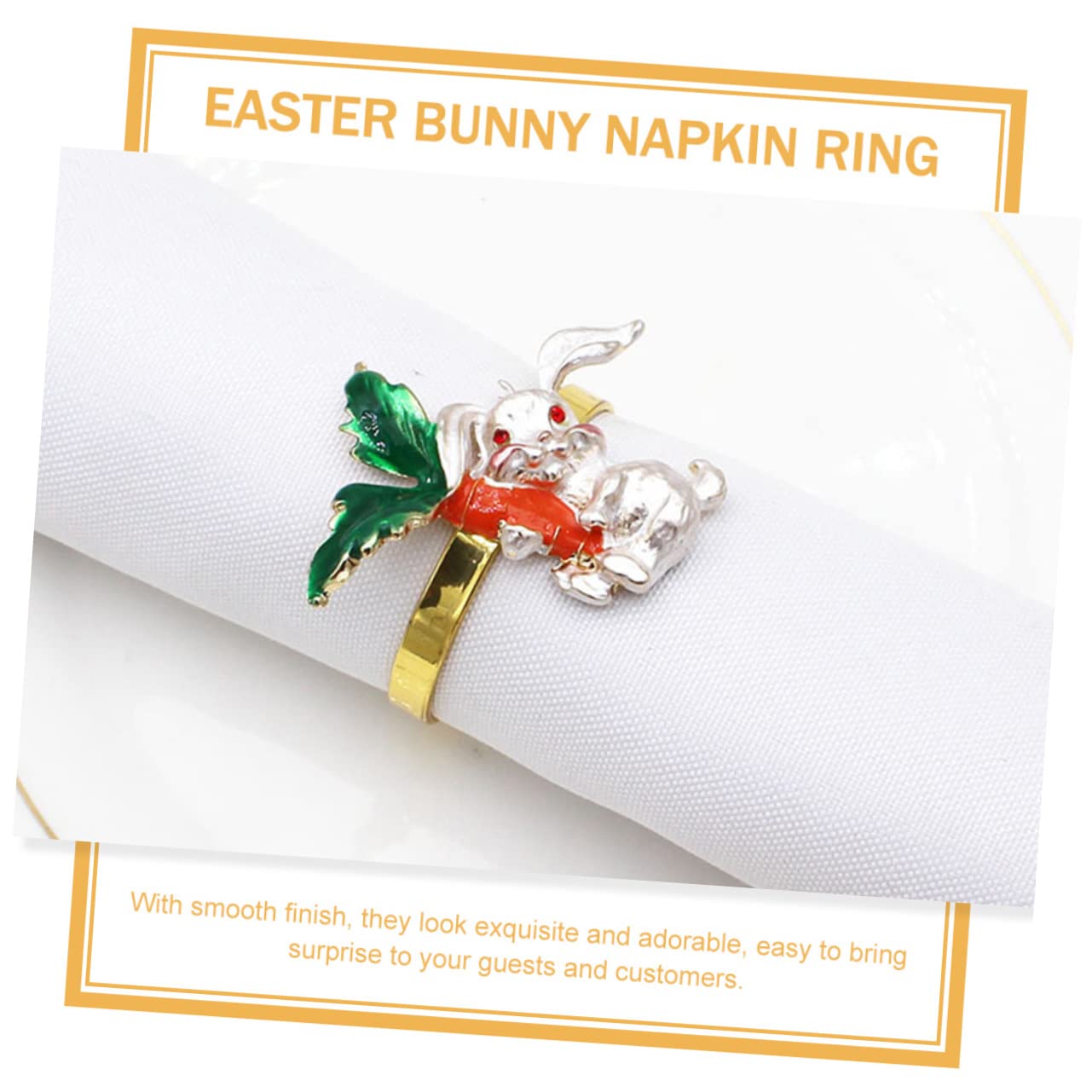 IMIKEYA 18pièces Anneaux De Serviettes Décoratifs Forme De Lapin De Accessoires De Table pour Pâques Boucles De Serviettes Élégantes pour Dîner Fête Et Restaurant