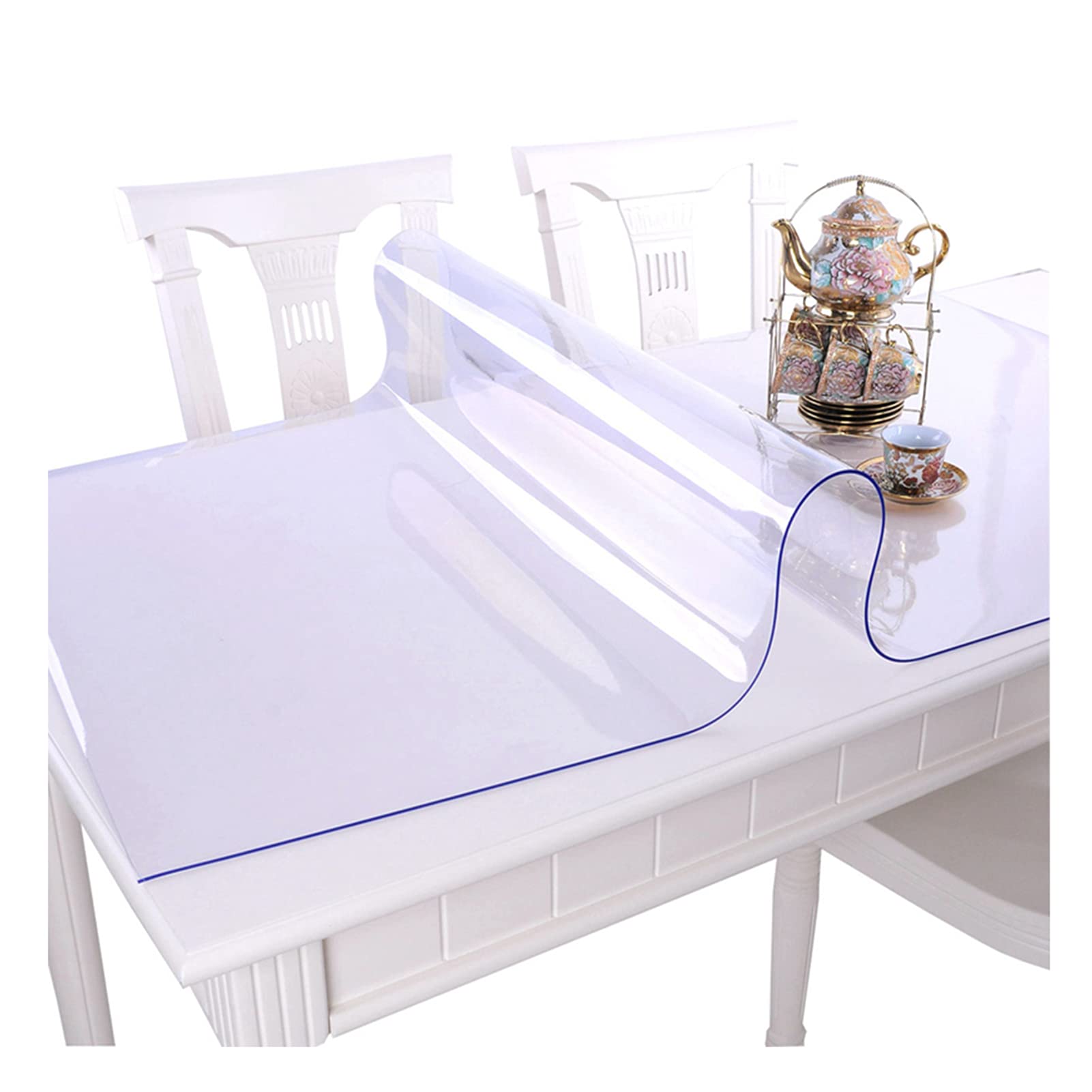 Nappe en PVC souple transparente idéale pour vos repas de famille et tables de vacances
