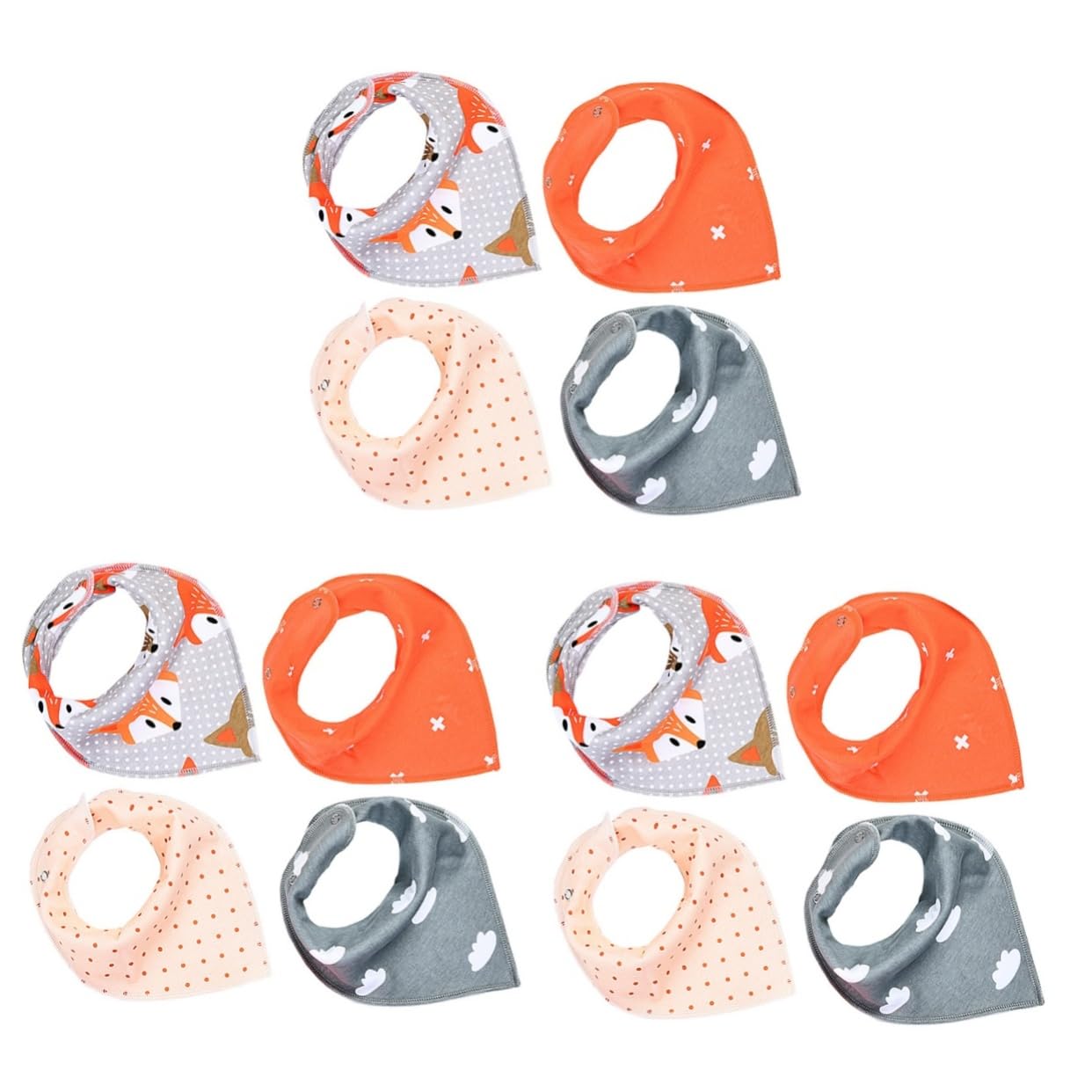 Abaodam 12pezzi Bavaglini Bandana Per Assorbenti e Regolabili Protezione Per Teething e Ruttini Design Unisex Per Per e Ragazze