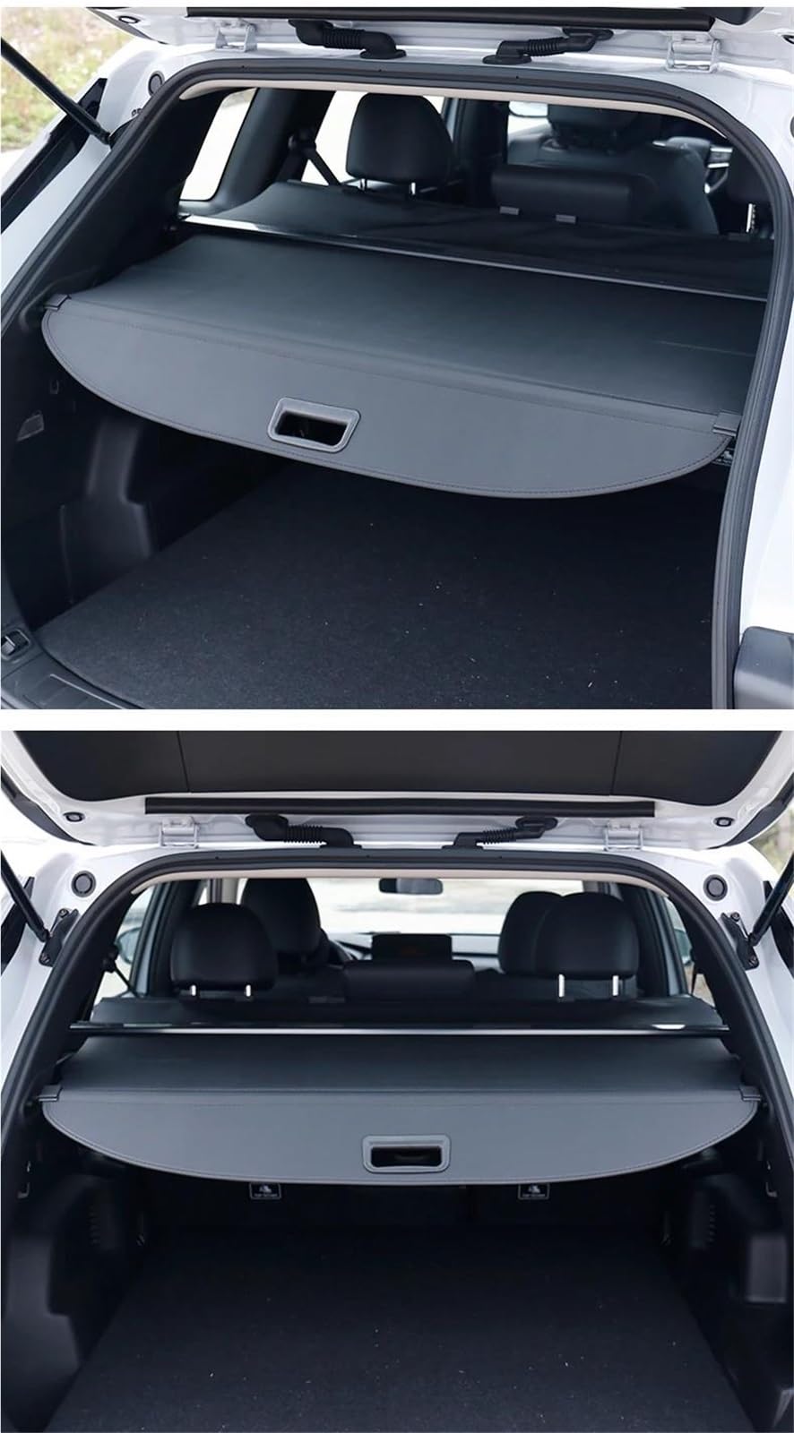 Plage Arrière Couverture De Coffre Rétractable, Porte-Colis, Bouclier Étanche, Accessoires De Voiture pour Ford pour S-Max 2006 – 2018(Look de Carbone)