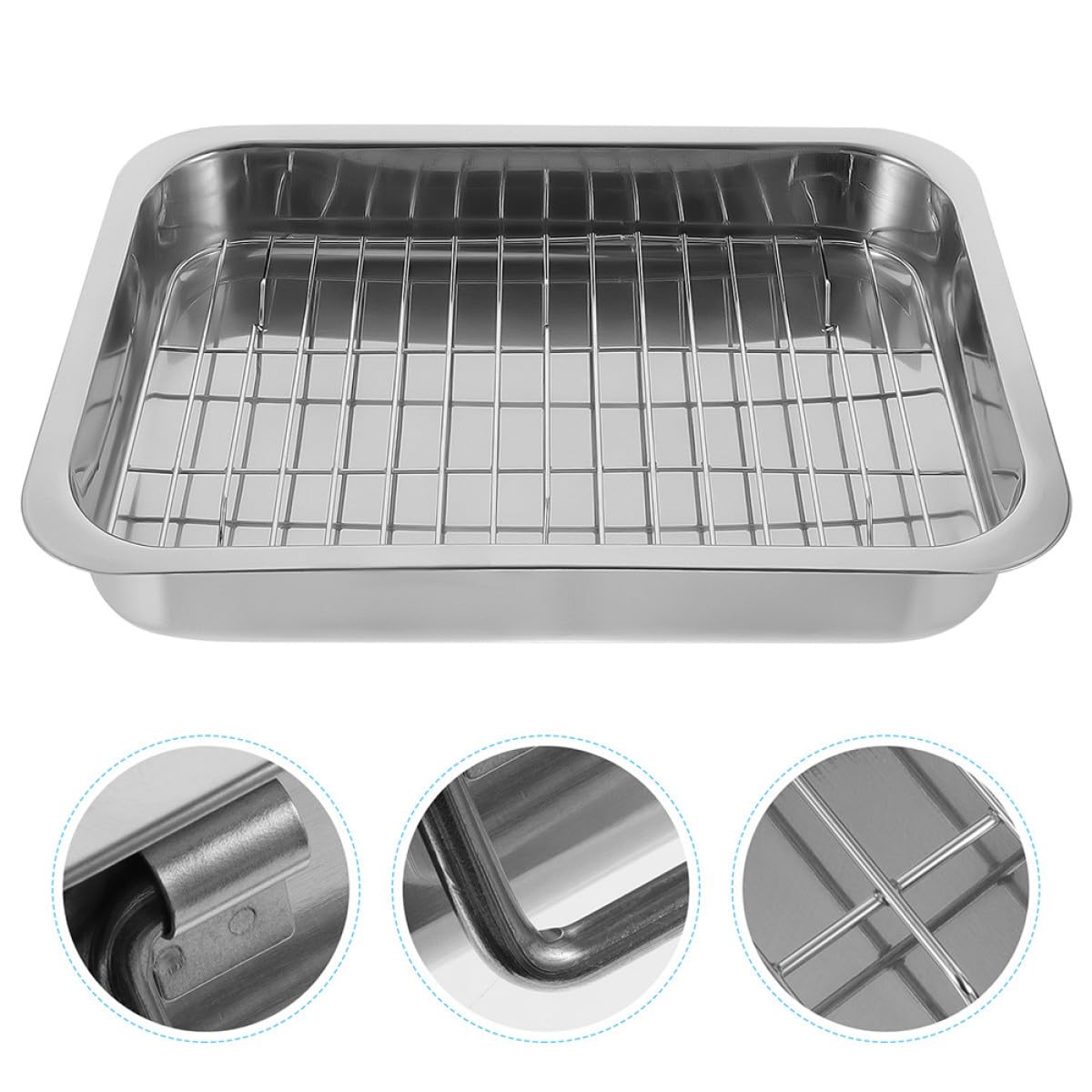 Artibetter Bandeja para Hornear Fácil de Limpiar y Mantener con Rejilla para Barbacoa de Acero Inoxidable Adecuado para y Snacks en Cocina