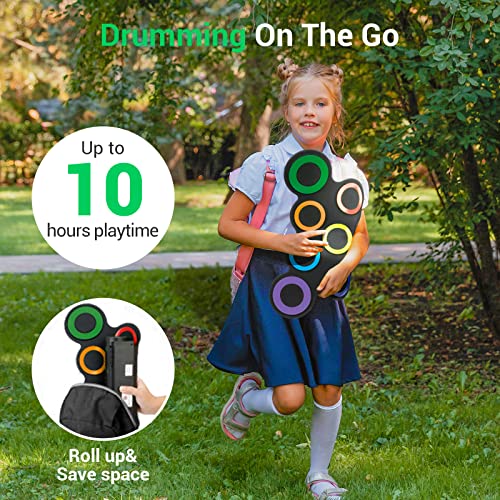 image for ROCKSOCKI Electronic Drum Set, 7 Drum Practice Pad, Roll-up Electric D