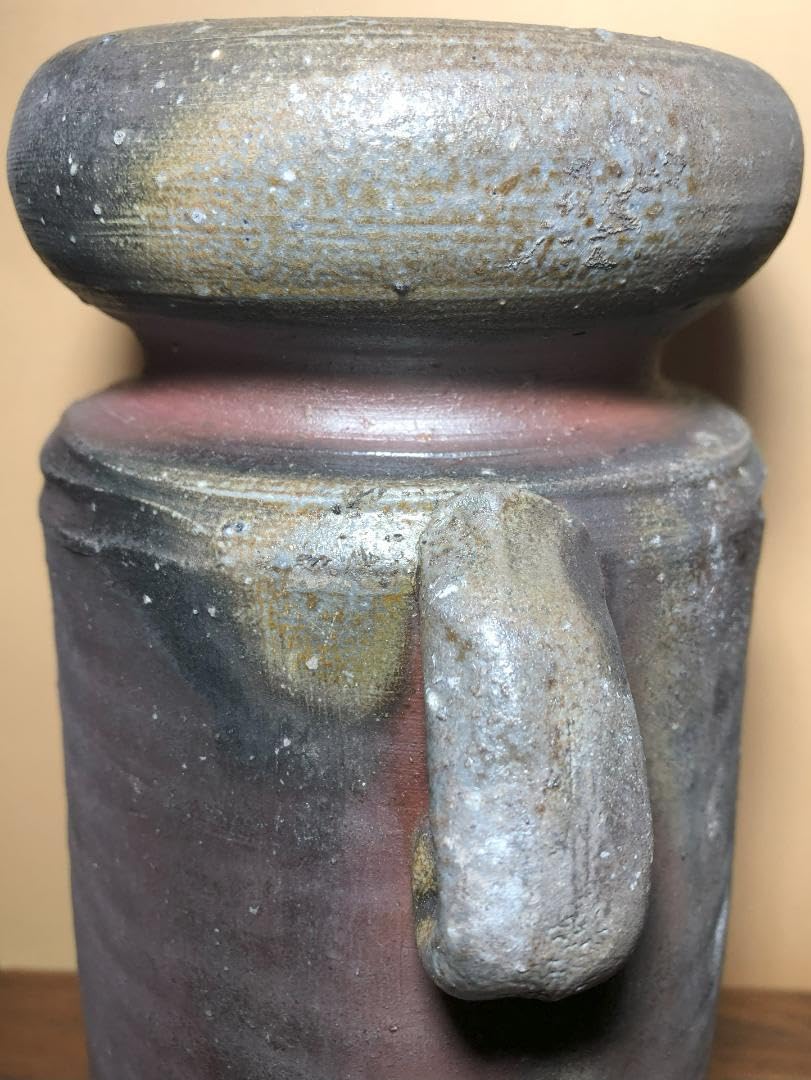 備前焼  『木村陶峰』耳付窯変花入  茶道具 備前焼 『木村陶峰』耳付窯変花入 茶道具