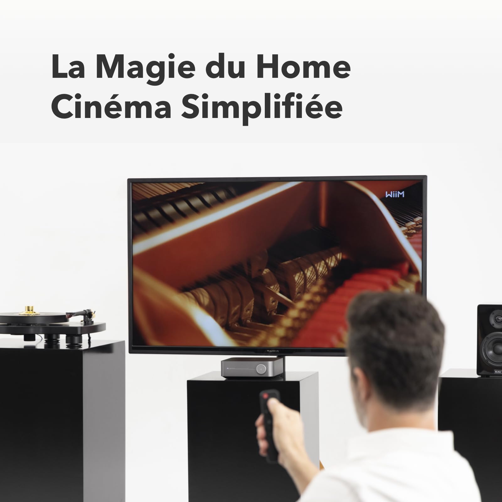 WiiM Amp Pro : Amplificateur de Streaming multiroom | Compatible avec Google Cast, Alexa | HDMI, Contrôle Vocal | Diffusez Depuis Spotify, Amazon Music, Tidal et Plus - Gris foncé