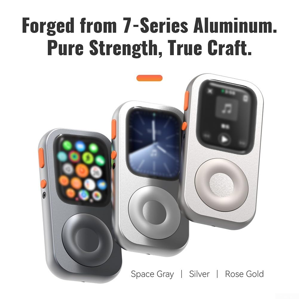 Smartwatch-Schutzhülle aus Aluminiumlegierung mit Retro-Pod- und Klickrad-Design, präzise Passform für I-Watch Serie 7/8/9/10, 44/45 mm (44 mm)