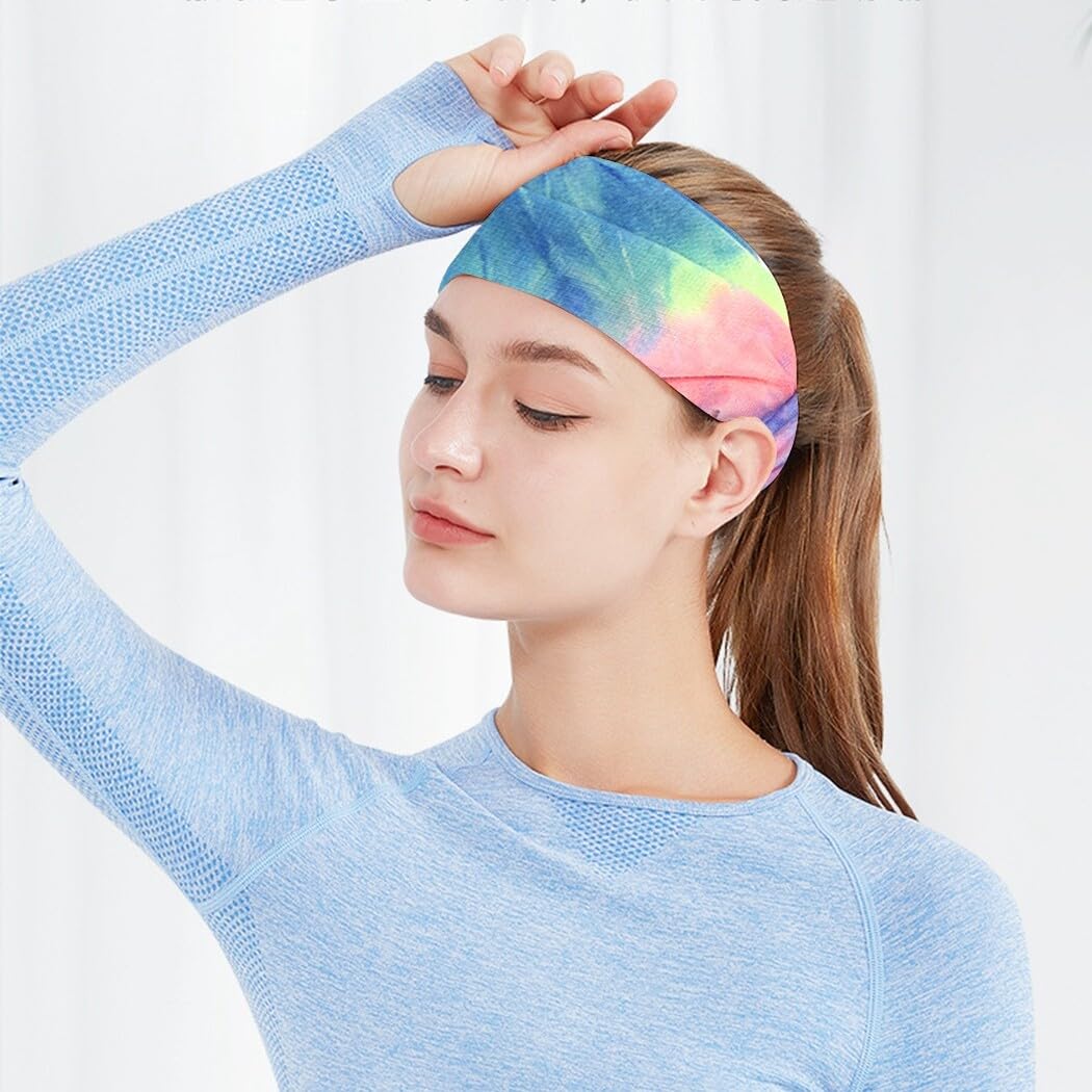 Elegante juego de 6 diademas elásticas: diadema de yoga para entrenamiento, colorida y simple