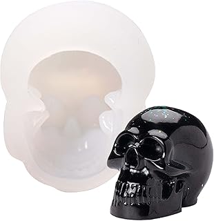 3 Pack Silicone Skull Molds Small Skull Resin molds Silicone Skeleton Skull Decor Epoxy Resin Mold Silicone molds for Resin Candle Decoration, Cake Decoration, Bracelet, Cake, Halloween