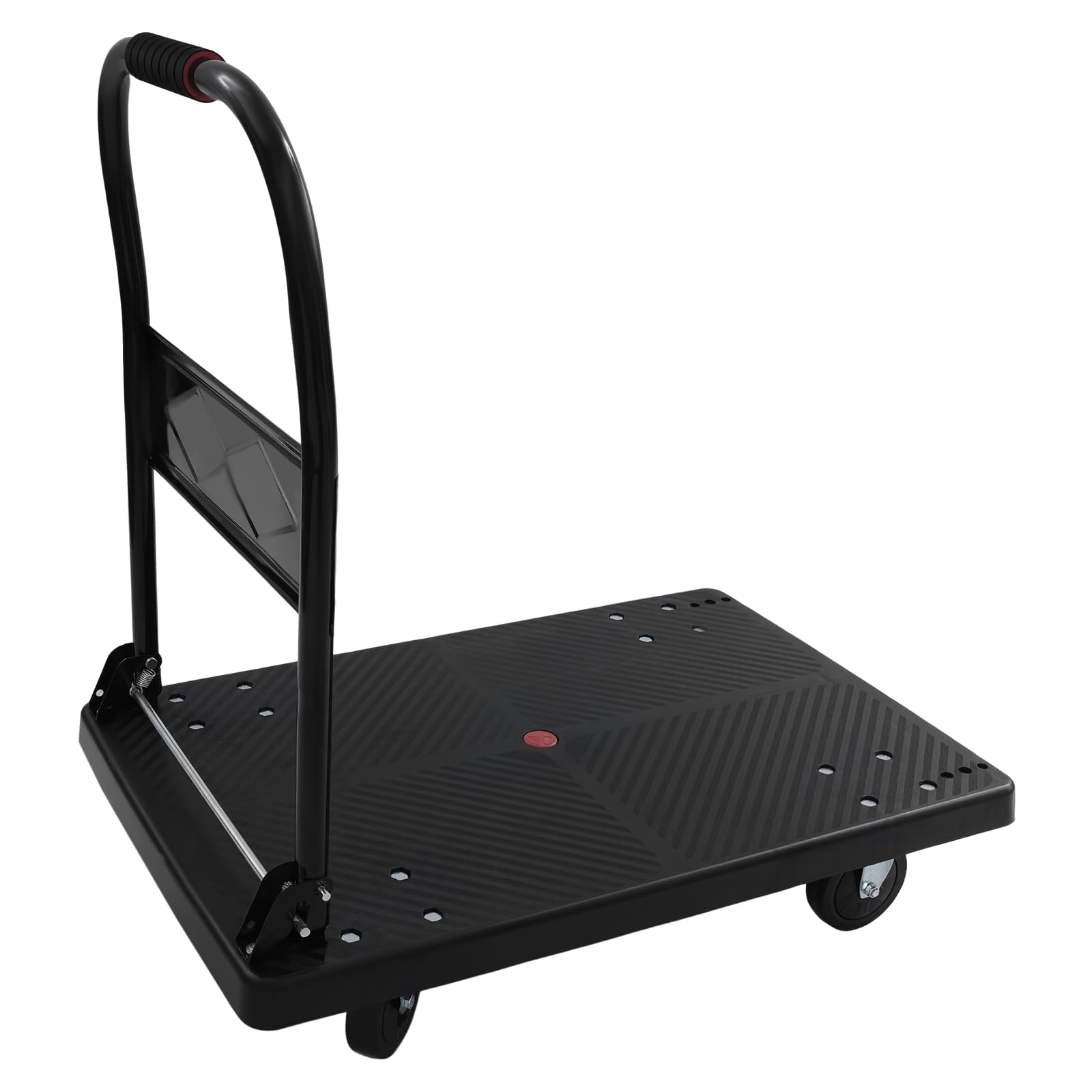 Carrito de plataforma plegable, hasta 400 kg, carga de transporte, carro de paquetes, carro de mano, carro plegable de acero, con rueda silenciosa TPR