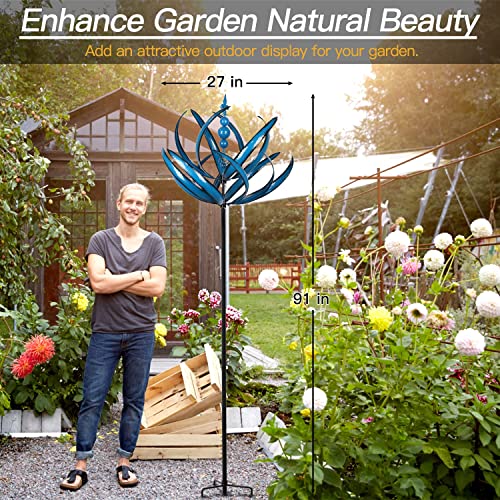 Cyan Oasis WS-MC10-001 91 Inch Wind Spinners Outdoor - Extra Large Outdoor Metal Wind Sculptures Spinners thumb #5