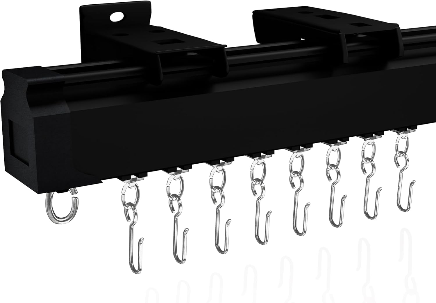 Jos & Haz Ceiling Curtain Track Set – 3ft-6.6ft / 2 Meter – Premium Heavy Duty Curtain Track, Ceiling Mount and Wall Mount for Room Divider, Living Room, Bedroom, Office