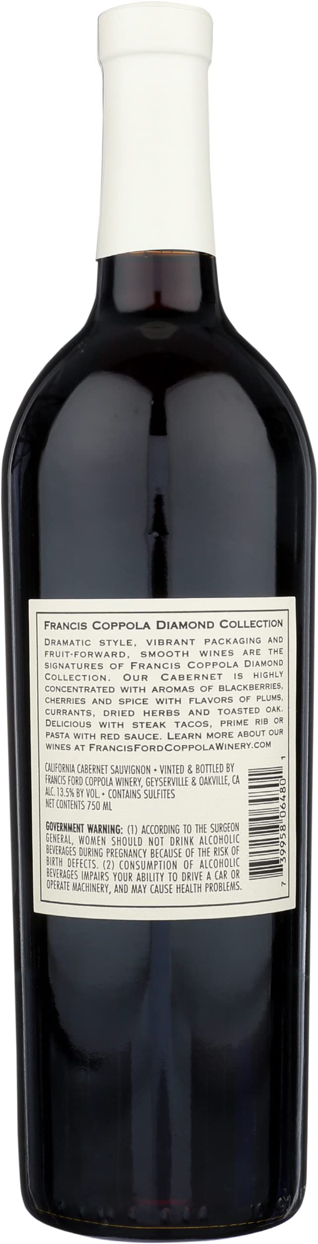 Francis Coppola Diamond Cabernet Sauvignon, Red Wine, 750 mL
