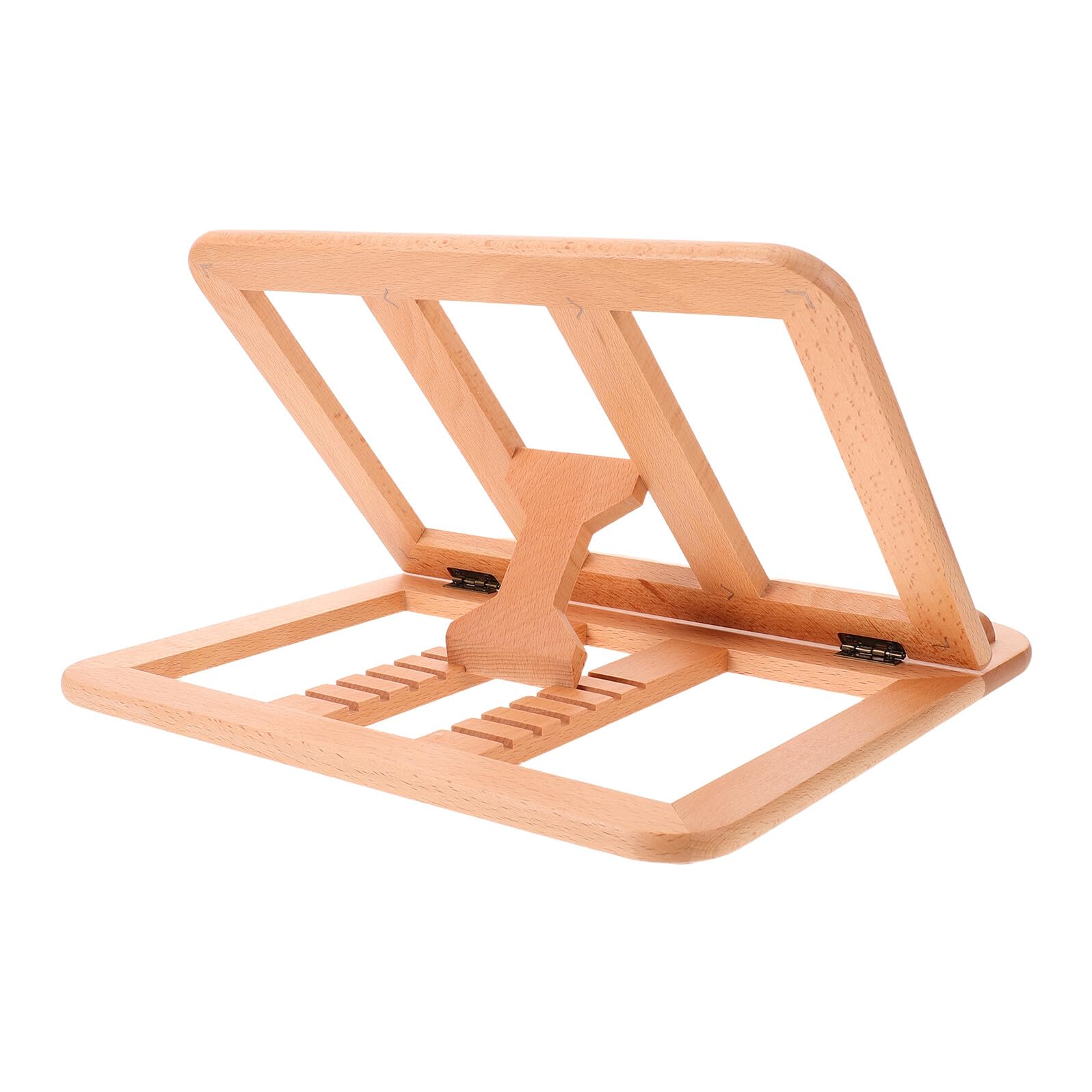 Supporto per Laptop Regolabile in Legno di Faggio Ventilato con 6 Livelli di Altezza, Supporto Portatile Ergonomico per Scrivania, per Migliorare la Postura e Raffreddare Computer