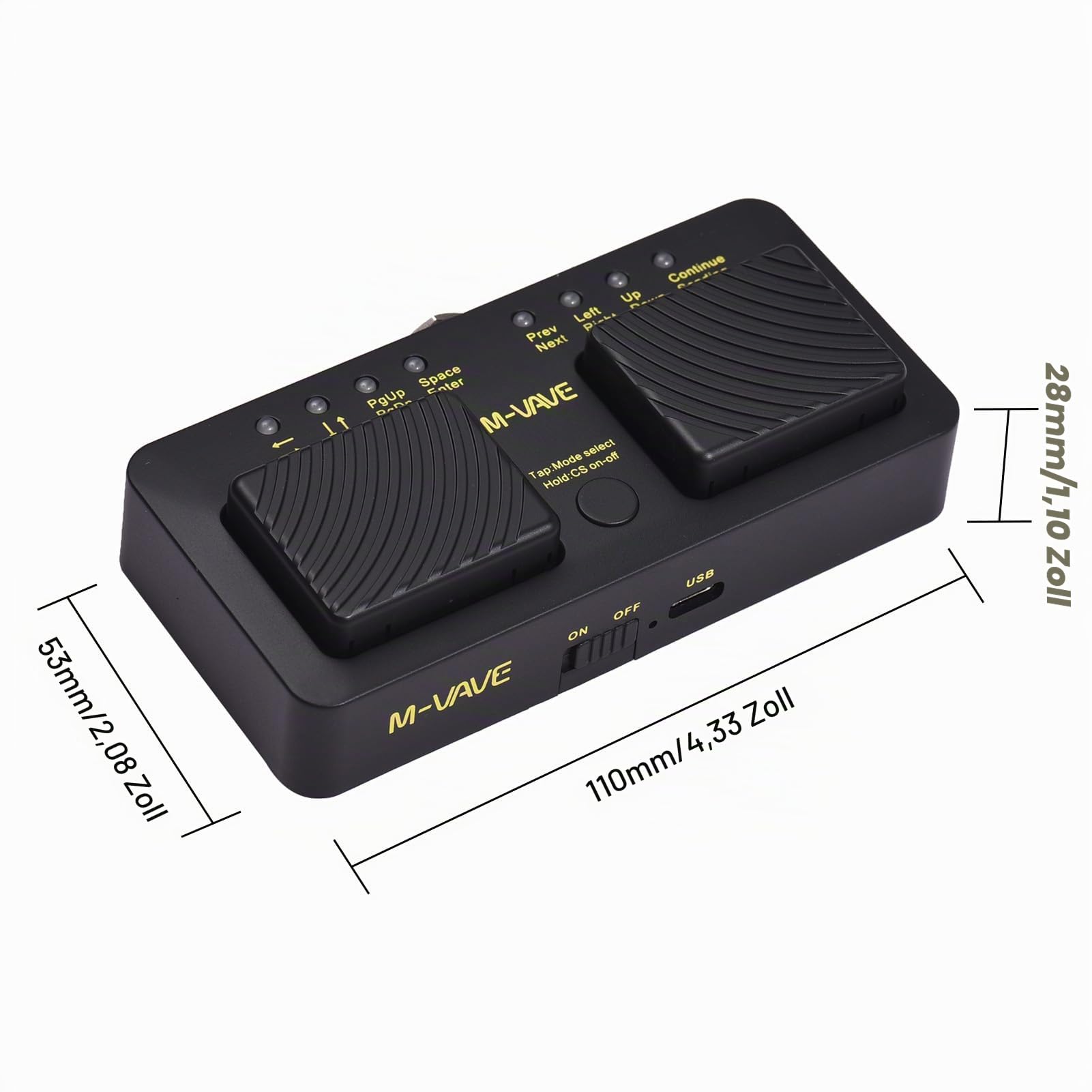 Btuty Wiederaufladbare Drahtlose Smart Control Pedal MIDI Page Turner Pedal Music Sheet Turner Wireless MIDI Control BT Spectrum Flipper Controller BT Anschluss