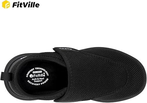 Miniatura 7 de FitVille Zapatos para diabéticos para mujer, zapatos ortopédicos sin cordones para pies hinchados, alivio del dolor de pies, EasyTop Wings V2