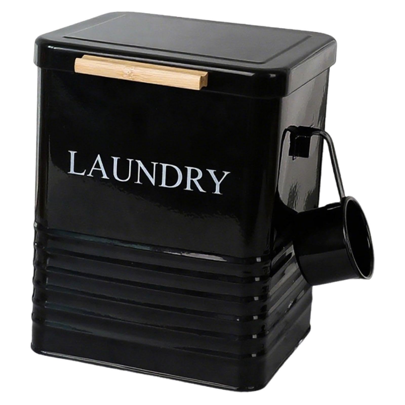 Contenedor de Arroz, Contenedor de Ropa, Caja de Almacenamiento de Hojalata, para Cocina Y, Negro, Individual