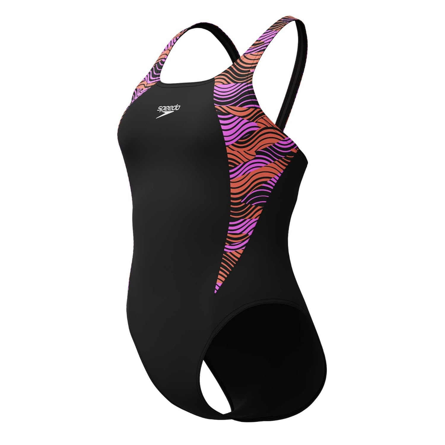 Speedo Women's Hb Splice One Piece Swimsuit - Black/Pink - 18 (2XL)