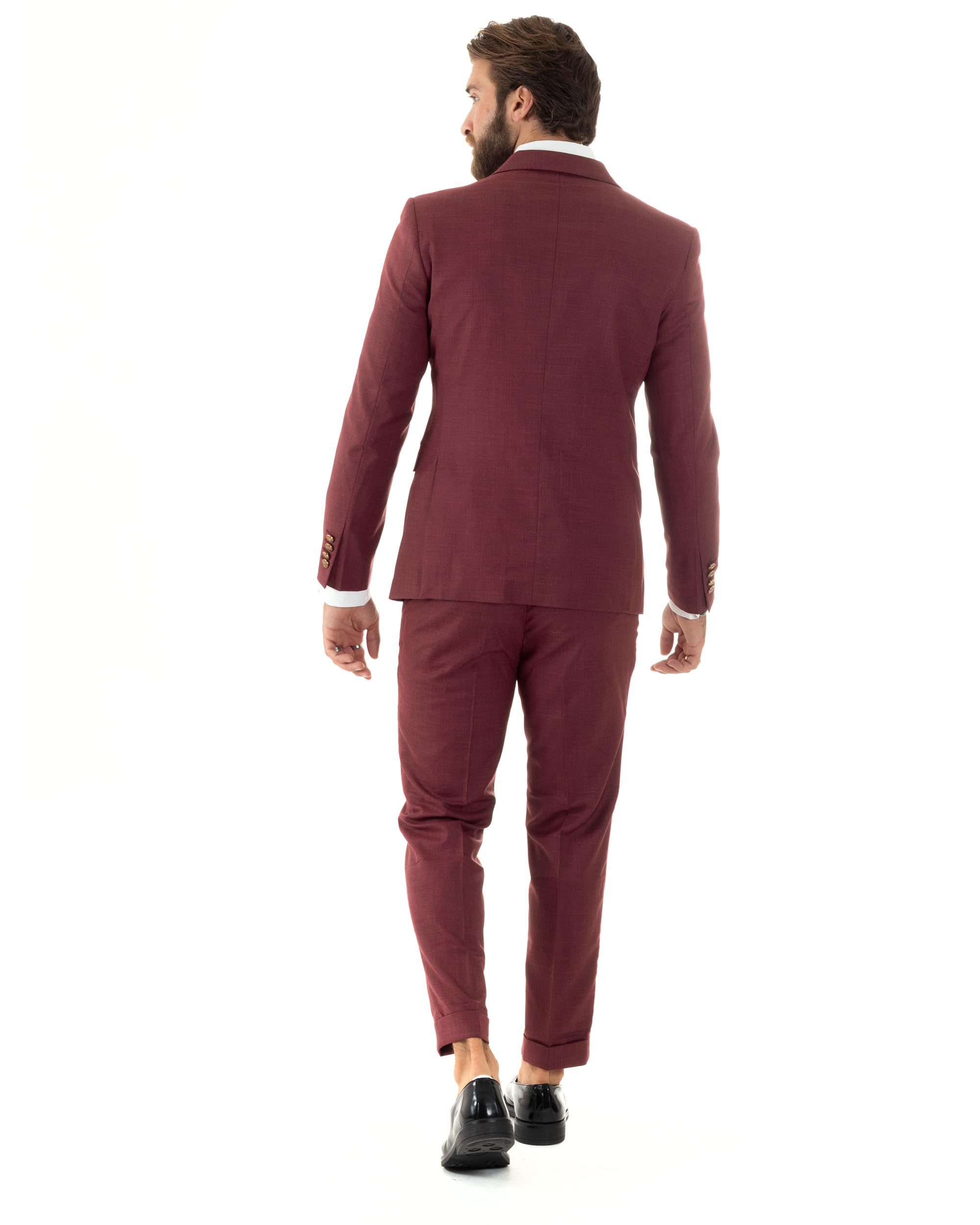 Abito Uomo Doppiopetto Vestito Completo Giacca Pantaloni Bottoni Metallo Melangiato Elegante Vari Colori