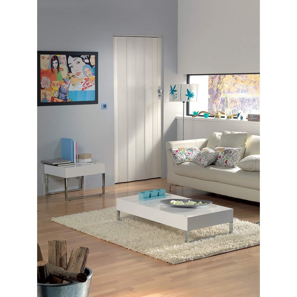 Porte à soufflet Grosfillex L blanc 84x215 cm en acier pour séparation de pièce