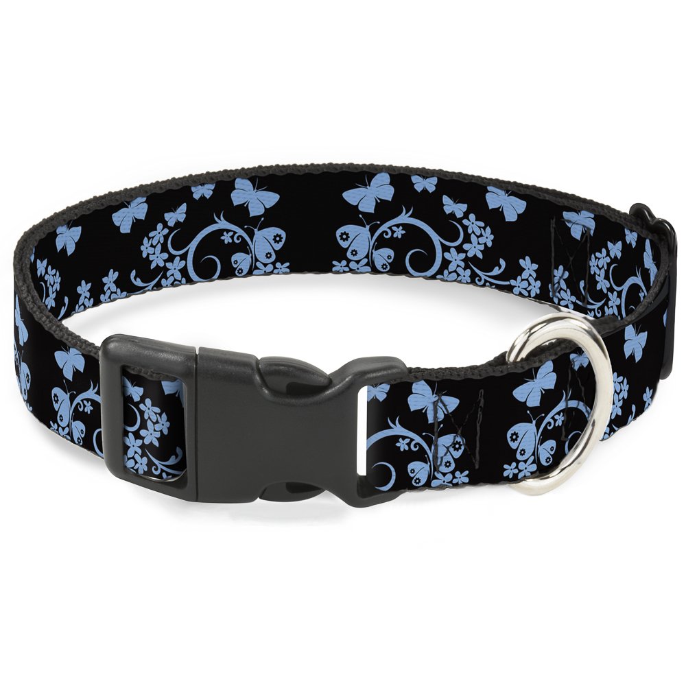 Cuello de plástico mariposa jardín negro ajustable de 1,27 cm