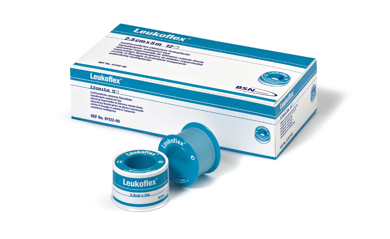 Leukoflex - Tiritas en rollo (5 cm x 5 m, 6 rollos)