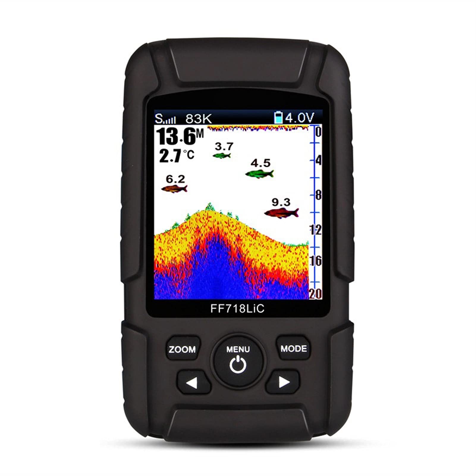 Buscador de Peces, Monitor del buscador de Peces 2 en 1 200kHz / 83kHz FRECUENCIA Dual Sonar 328FT 100M Profundidad detección Echo Sonido