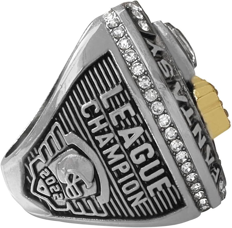 2022 2023 2PCS Fantasy Football Championship Rings Set FFL Winner Championship Trophy Ring for Fans Gift