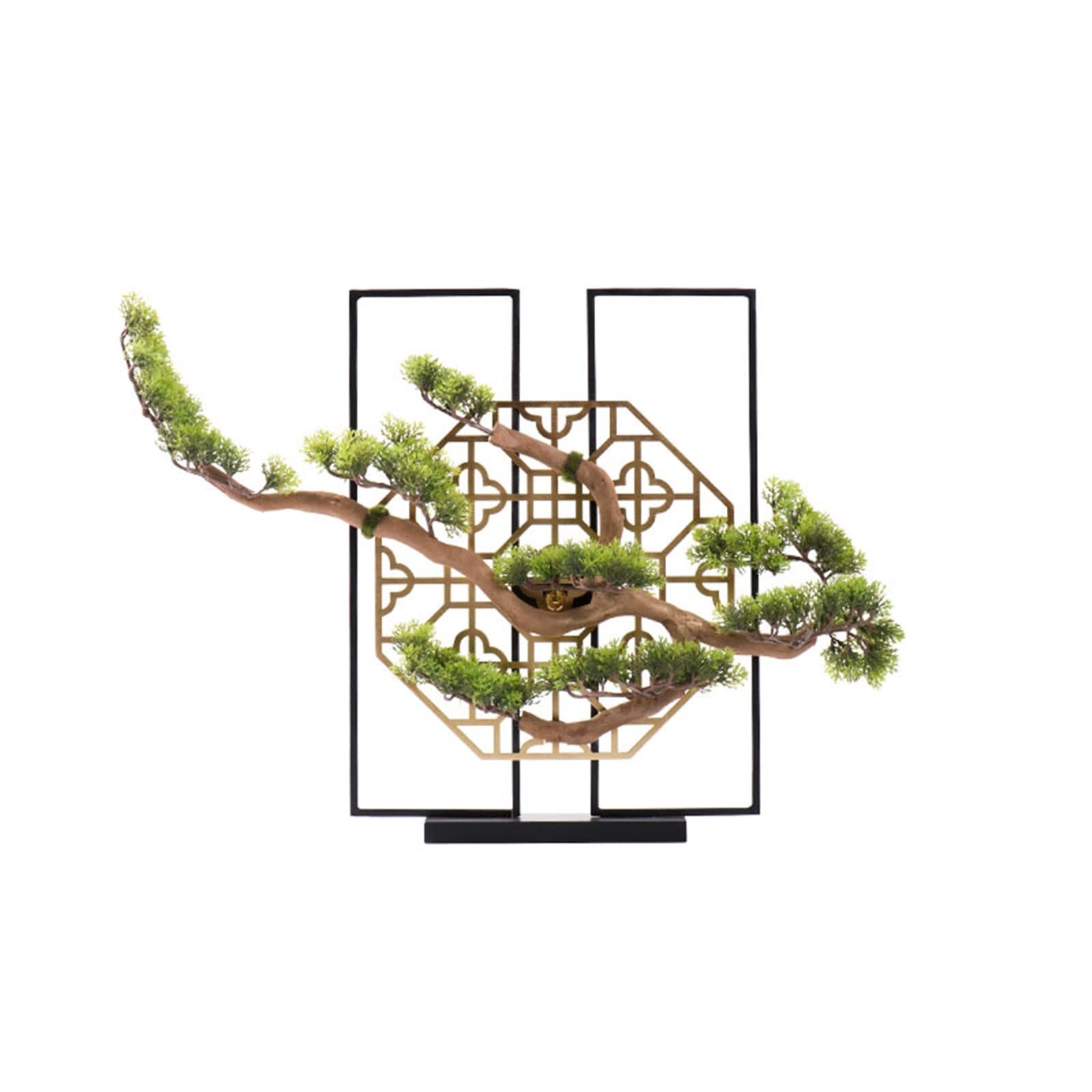 HCZKIUJY Artificial Bonsai Tree Artificial Bonsai Tree 27.5-inch Large Simulation Welcome Pine Bonsai Tree Home Indoor Desktop Green Simulation Plant Fake Tree Marble Base Fake Plant Decoration (A)