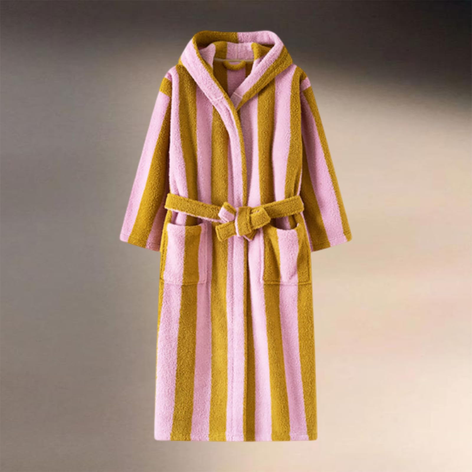 Générique Peignoir de Bain Homme Robe de Chambre Robe de Chambre épaisse à Manches Longues pour Homme, Style décontracté, imprimée, pour l'automne et l'hiver