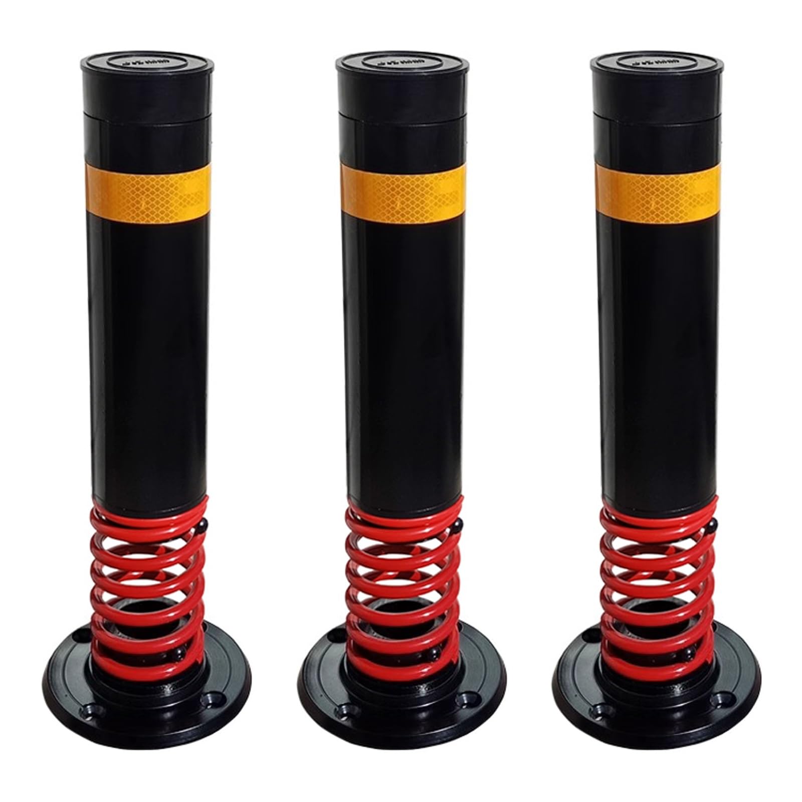 SGKOMN Black Safety Bollard Post, 3.5" Diameter Parking Barrier, Durable Traffic Control Column for Driveways & Sensitive Areas, Black(3pcs)