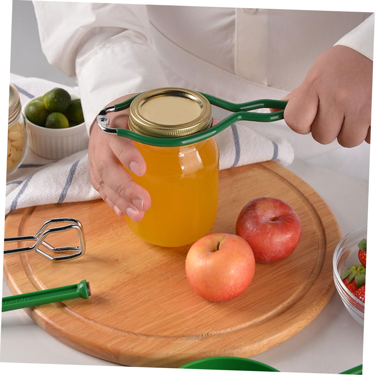 SHINEOFI 7 Pezzi Canning Kit per Conservare Marmellate con Pinze Antiscottatura e Imbuto Utensili Professionali per Cucina Casalinga Accessori per Barattoli e Conserve Verde