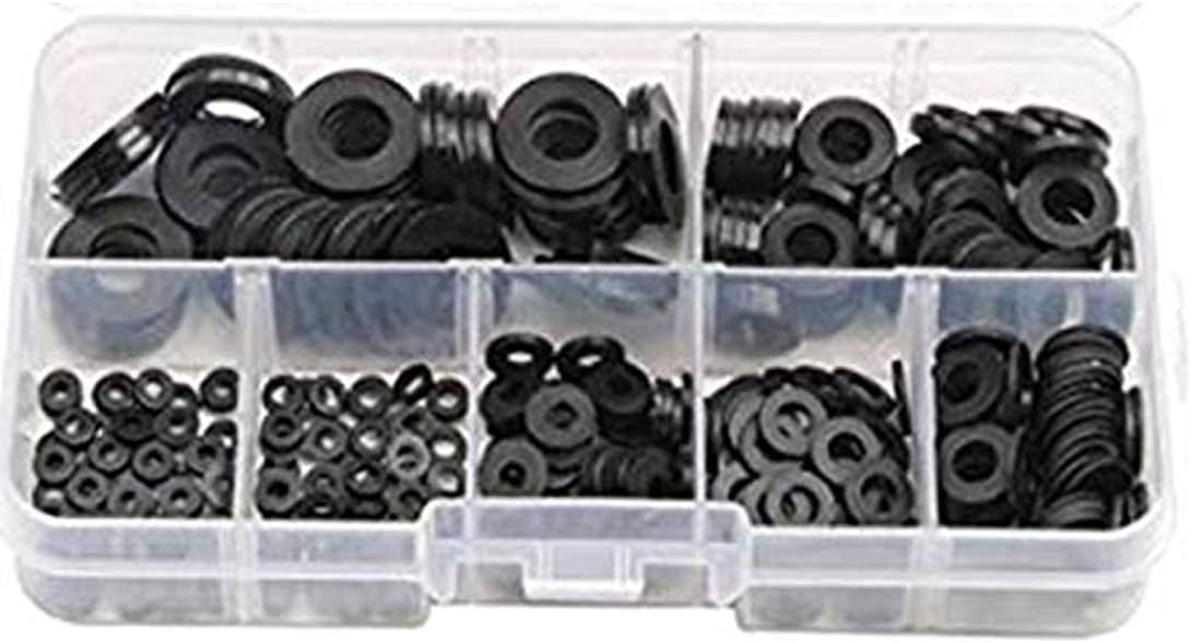 DIY Crafts 250Pcs, 250Pcs Nylon Plastic Insulation Washers M2 M2.5 M3 M4 M5 M6 M8 Black Nylon Spacers Seals Plastic Washe(250Pcs, White Colour)