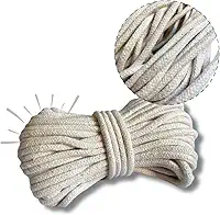 Corda para secador de roupas e varal 100% Algodão 15m x 5mm, Trançada Resistente, Alta Durabilidade, Secagem Segura