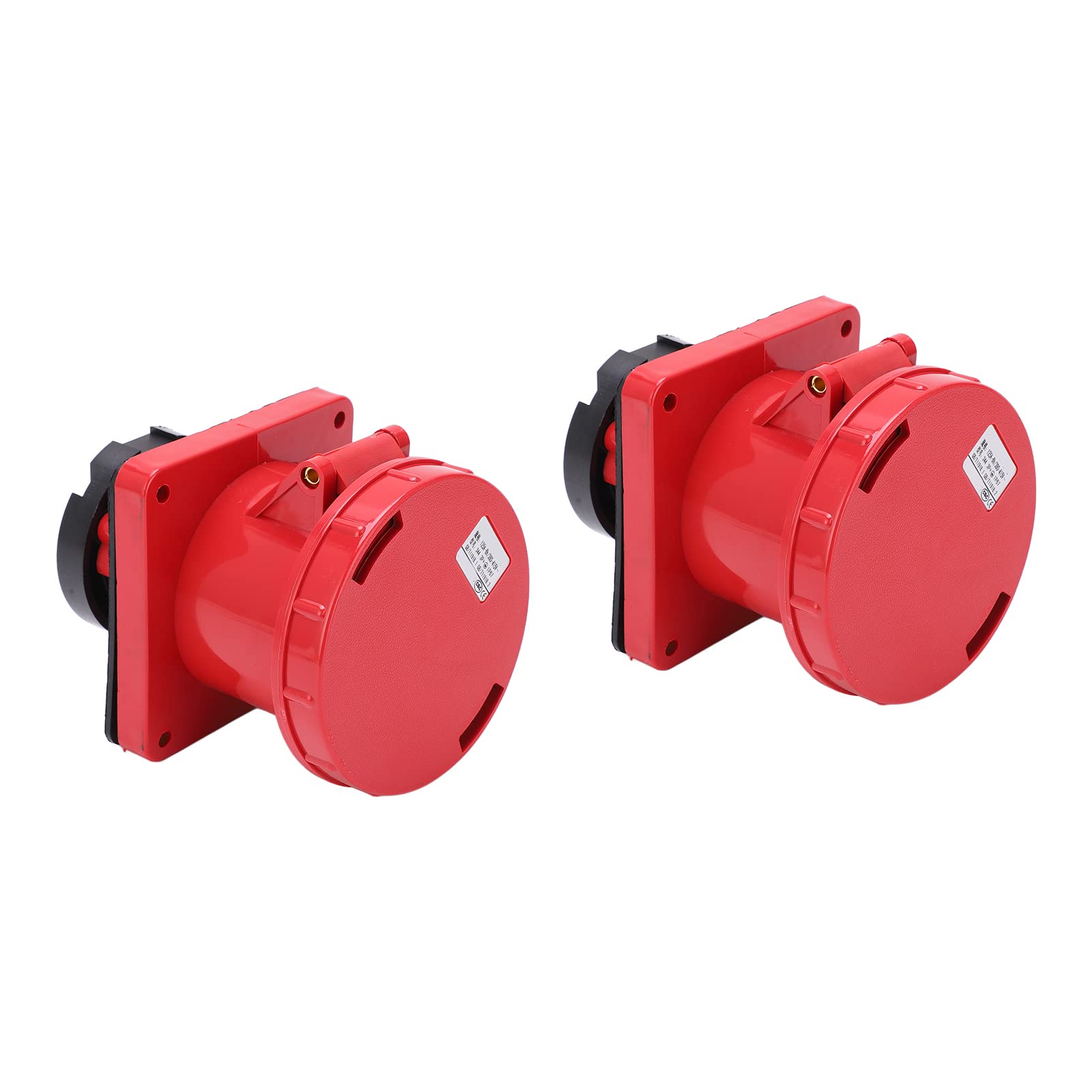 2 Uds Enchufes Rectos Industriales 125A Trifásicos IP67 Montaje Empotrado 380415V para Aplicaciones Versátiles (3P+E)