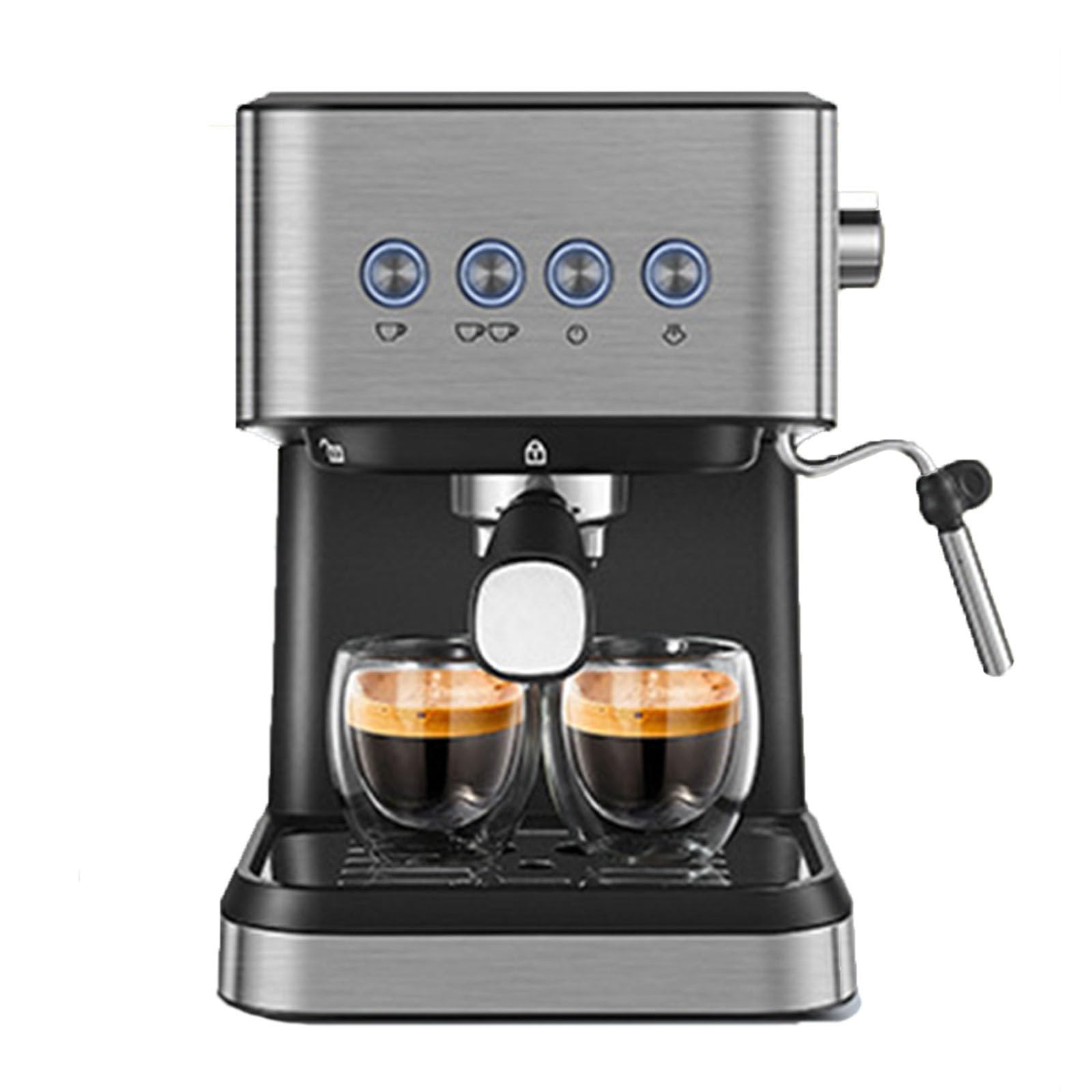 Cafetera Espresso compacta, 20 Bares de presión, Aspecto Profesional con Lanza de Vapor, café Calidad Barista Hecho en casa con café molido, depósito de Agua de 1,5 litros