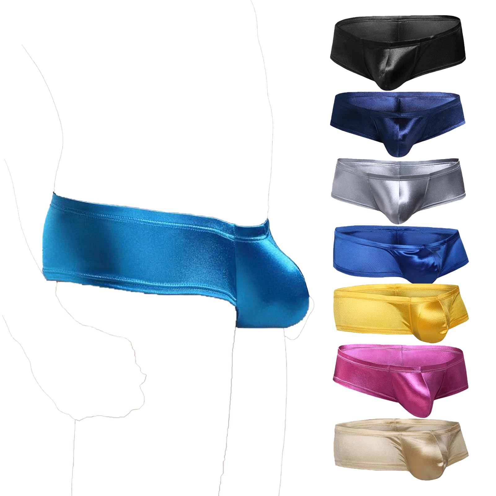 Faringoto Herren-Unterwäsche, kleine Boxershorts, Nylon, niedrige Taille, U-erhöhte Tasche