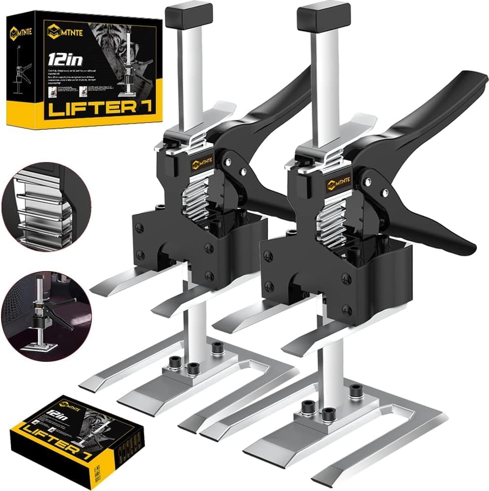 Labor Saving Handle 12 In Furniture Jack Drywall Lift for Wall Tile Locator, Multi-Function Height Adjustment Lifting Device,Door Panel,Lever Arm Lifter Tool Board Weight 330lb, Lift Range 6.7In