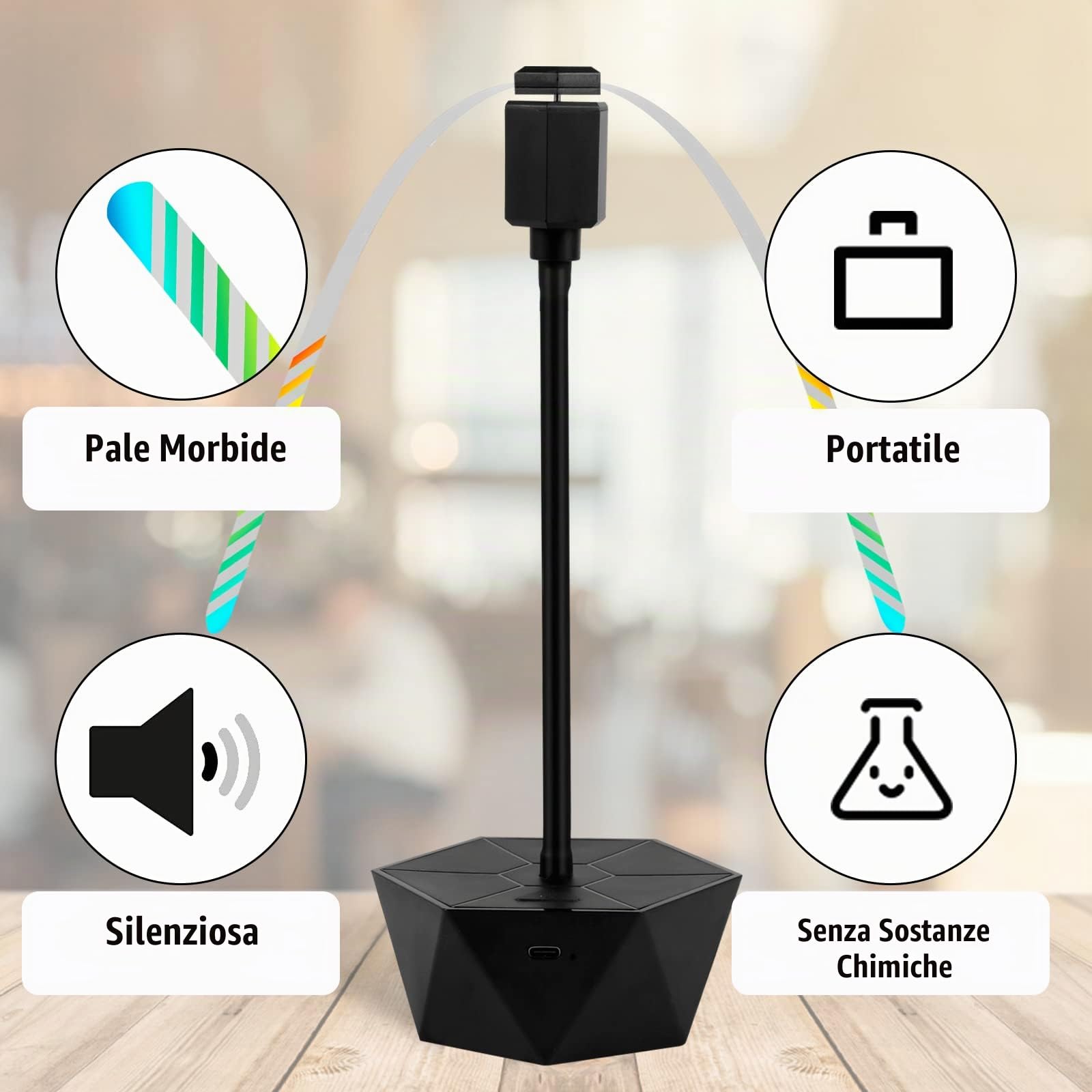 TEPENAR Repellente per Zanzare con USB C - Anti Mosche Ventilatore Antizanzare Senza Utilizzare Sostanze Chimiche, Scaccia Mosches Ventilatore per Insetti Spaventare, Godetevi i Vostri Pasti (2 PCS)