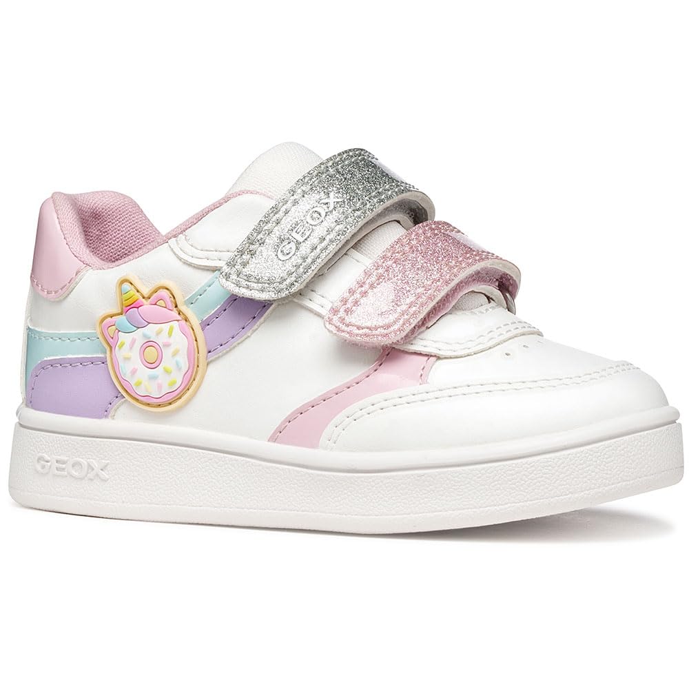 Geox Boys' Girls' B Eclyper Girl B Trainers, Optic White/LT Lilac, 27 EU / 9 UK