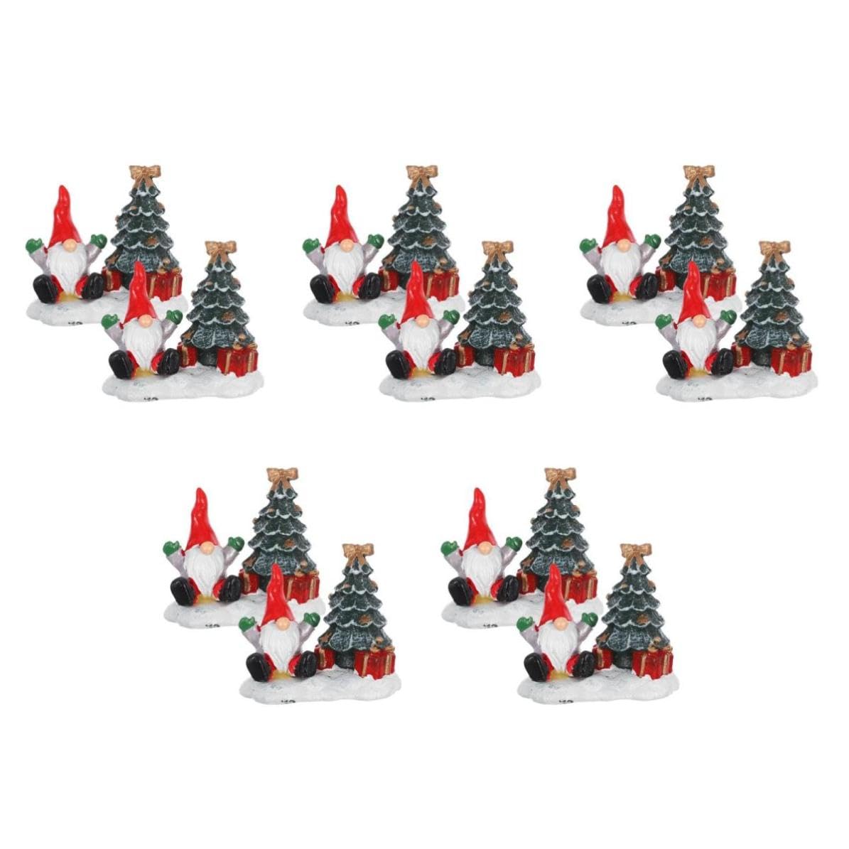 FRCOLOR 10 Pièces Père Noël en Résine Figurine de Noël pour Table, Sapin