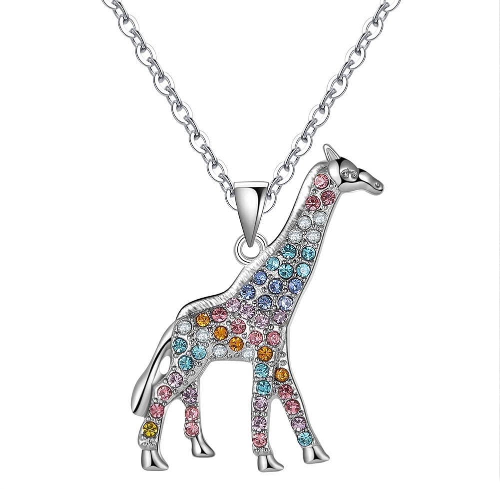 ATDMEI Squirrel Alpaca Rabbit Necklace 18k Gold Plated Zircon Women Girls Jewelry With Gifts Bag