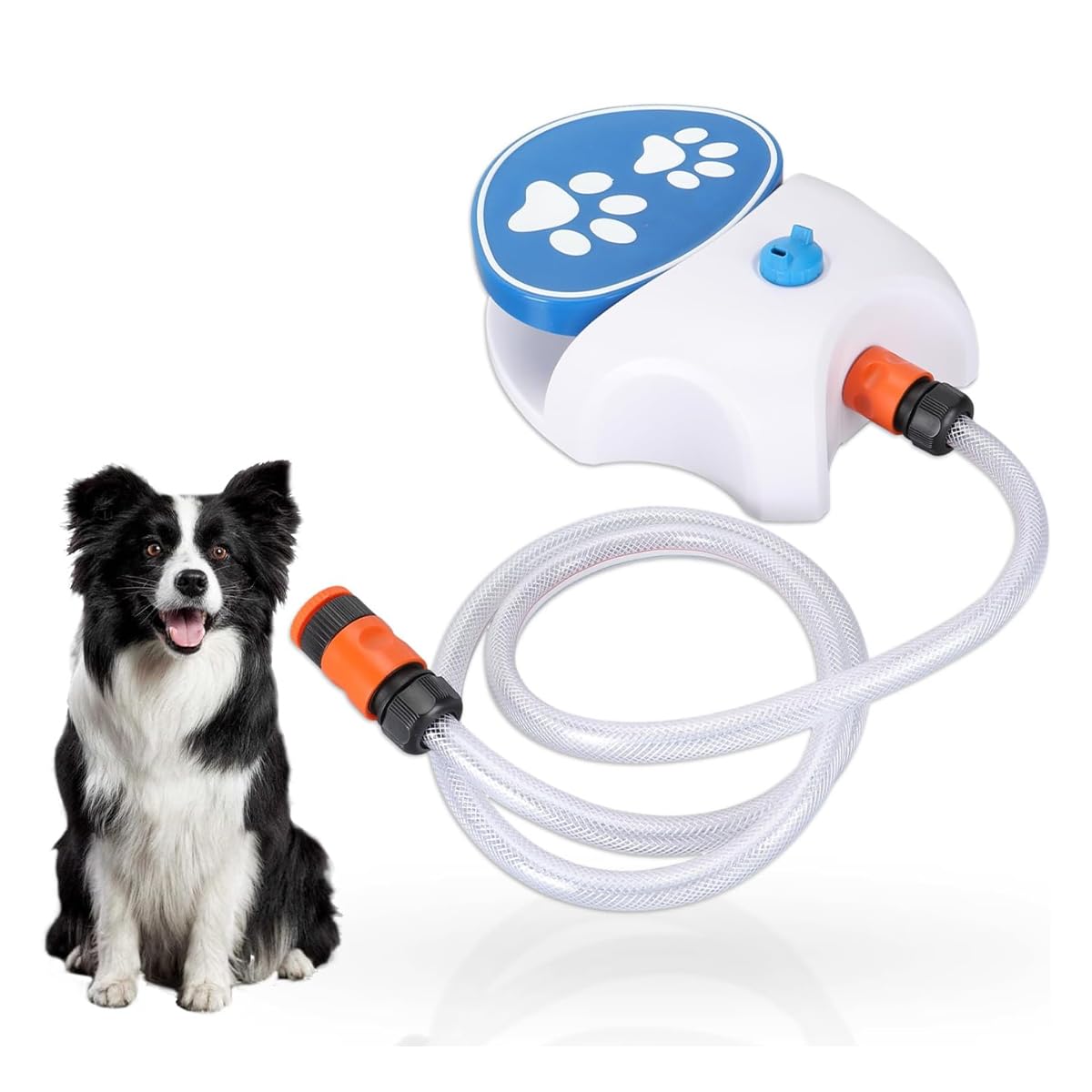 Ausi Fontanella per animali domestici da esterno – Distributore azionato dalla zampa del cane con funzione di erogazione a gradini (acqua fresca)