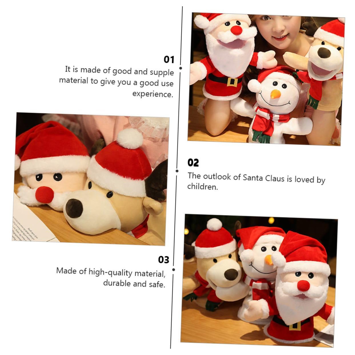 Juguetes de Peluche Marioneta de Mano de Ciervo Delicada Juguete de Dedo Navideño Interactivos Fiesta de Navidad