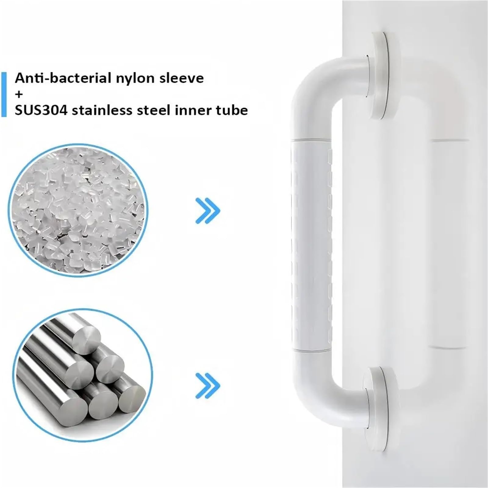 Barra di Sostegno Antiscivolo in Acciaio Inossidabile, 35 cm, corrimano di Sicurezza per Bagno e WC per Anziani e Bambini(2 Pieces)