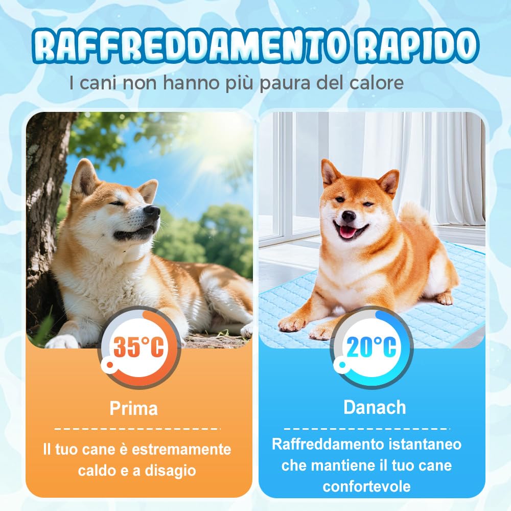 Tappetino Refrigerante Cane, 2026 Nuovo Tappetino Rinfrescante, Cuscino Auto-Refrigerante, Tappeto Refrigerante Tappeto Rinfrescante Perfetto per Cani e Gatti in Estate (Rosa, XL)