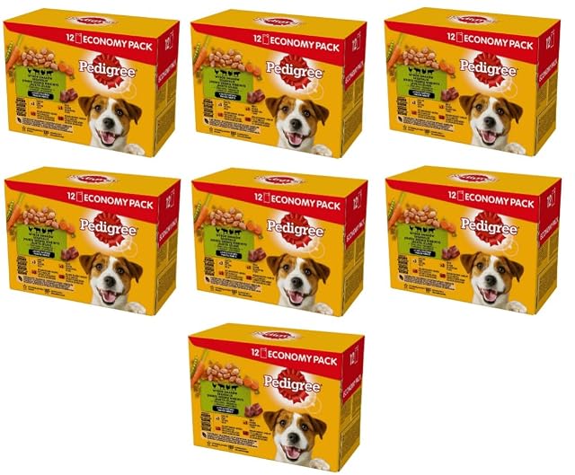 PEDIGREE DOGCARE - Bolsa húmeda (Mixta) Chunks in Gravy Adult 100 g, Multipack estándar, 84 x 100 g