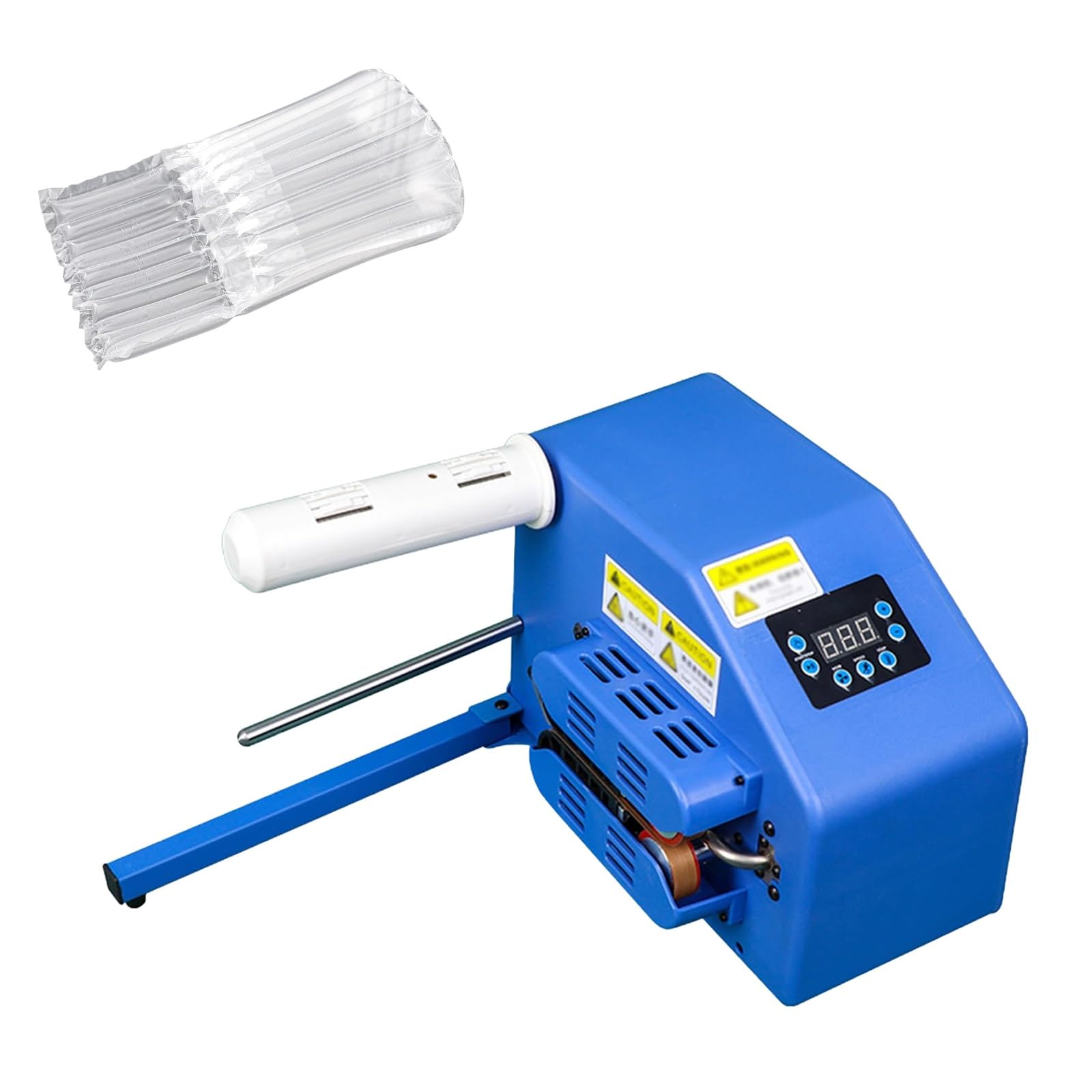 YXYLJOZ Automatic Air Cushion Packing Machine with Digital Display 200W, 16m/Min Adjustable Speed, Portable Bubbles Wrap Maker for Packaging,220v (Blue)
