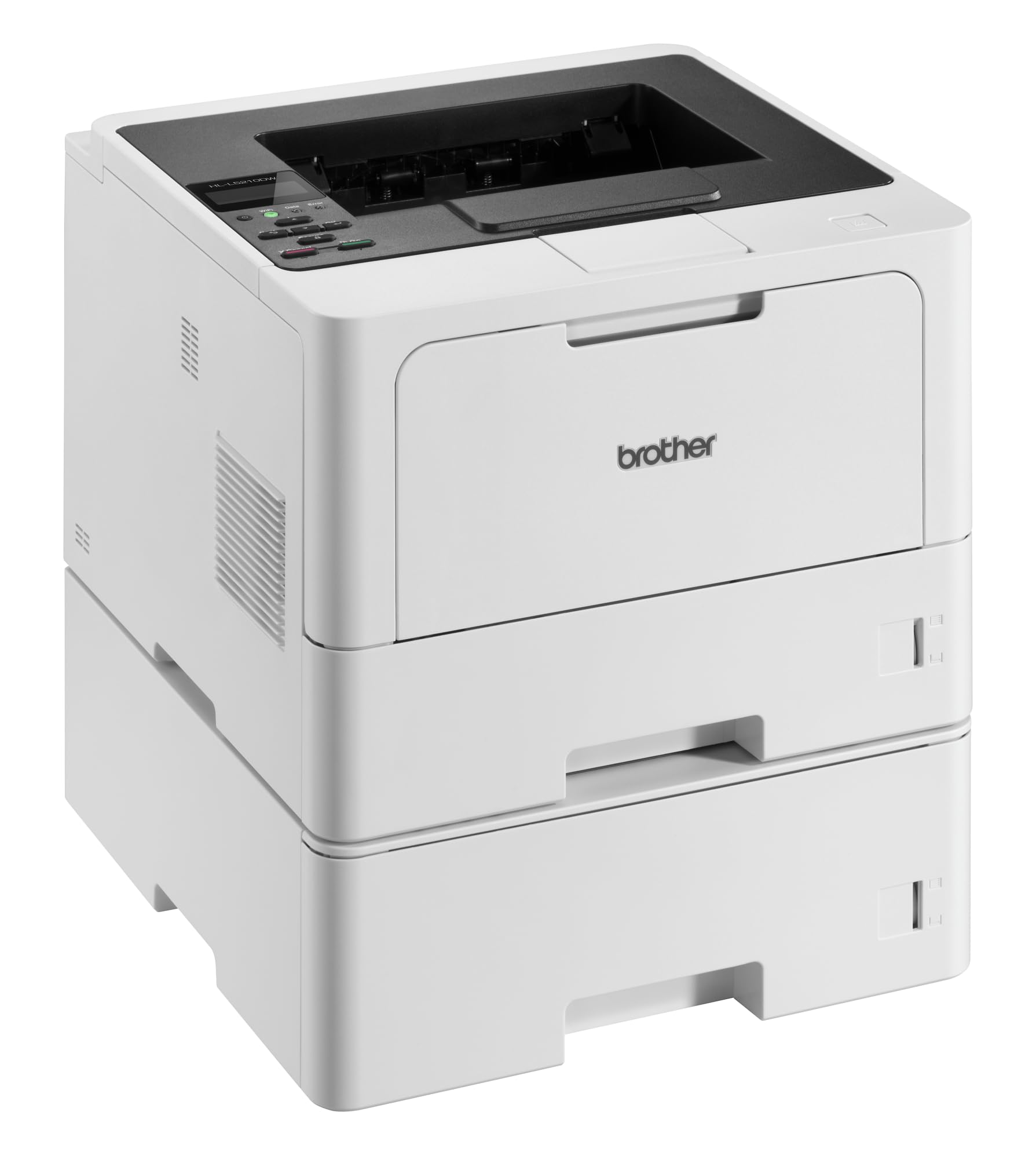 Brother HL-L5210DWT drukarka laserowa czarno-biała (A4, 48 stron/min., 1200 x 1200 DPI, LAN, WLAN, dupleks, kaseta papierowa 250 + 520 arkuszy), biała/szara