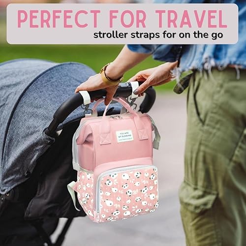 Miniatura 7 de Pañaleras para bebe, mochila para pañales, bolsa de pañales, artículos esenciales para recién nacidos, mochila para pañales, incluye correas para