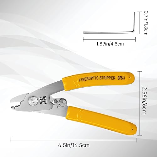 Miniatura 7 de -3 piezas de acero inoxidable CFS-3 Pelacables de fibra óptica de 3 orificios de puerto Herramienta de pelado de fibra óptica para chaqueta,