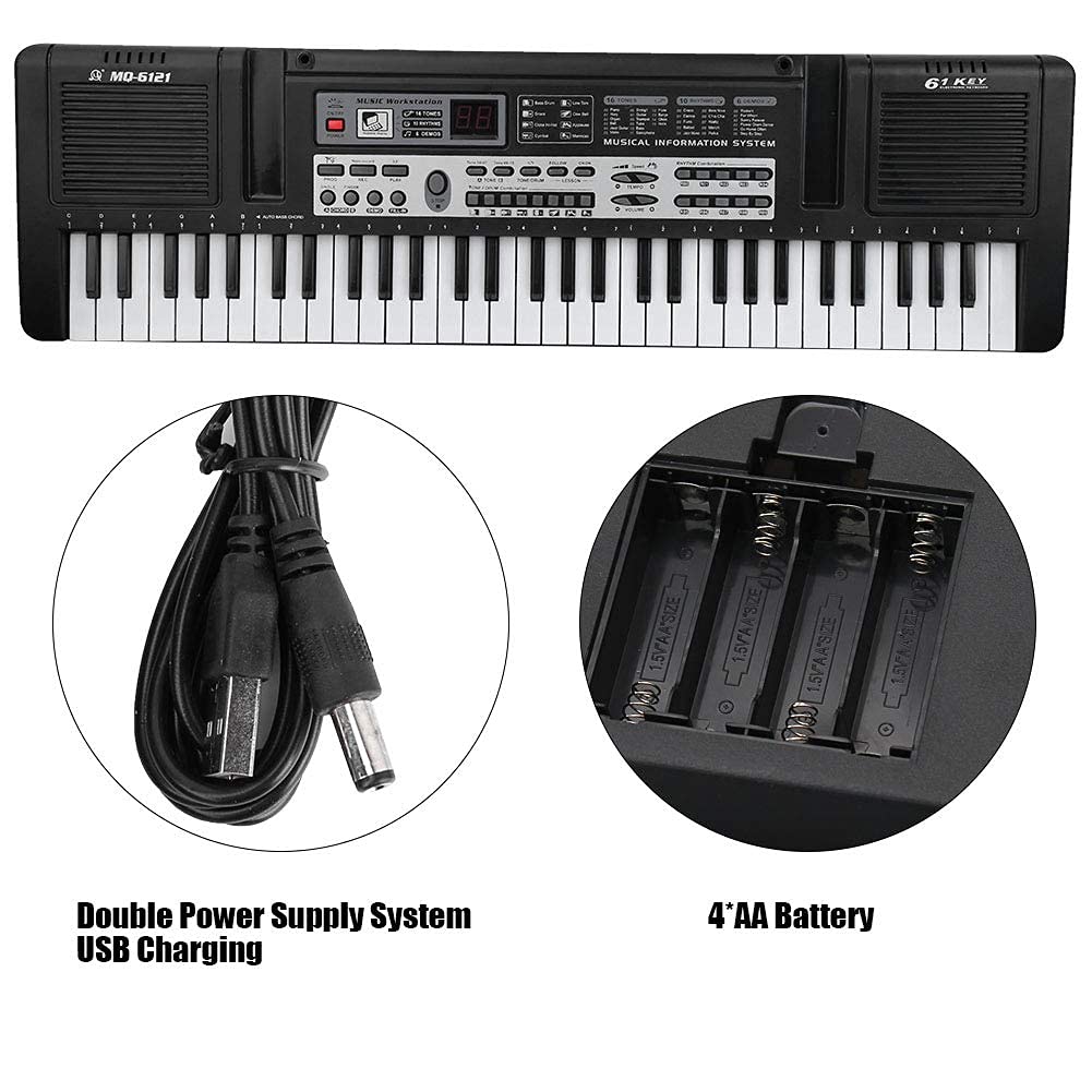 61 Tasti Tastiera, Tastiera Pianoforte Tastiera Elettronica Pianoforte Pianoforte Elettrico con Microfono per Principianti Ragazzi Ragazze